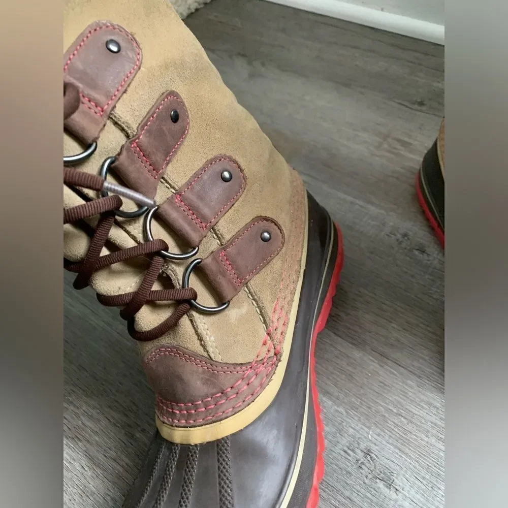 Sorel Joan Of Arctic Boots Eskimo Waterproof Boots Tall Thick Warm Brown Pink 8